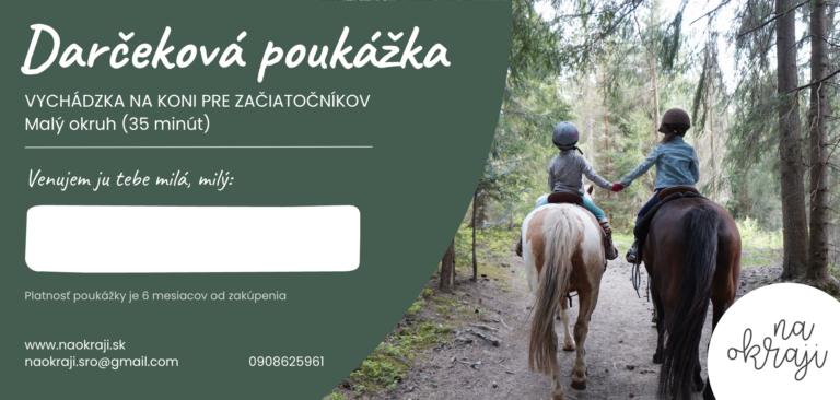 Vychádzka na koni pre začiatočníkov MALÝ OKRUH (35 minút)
